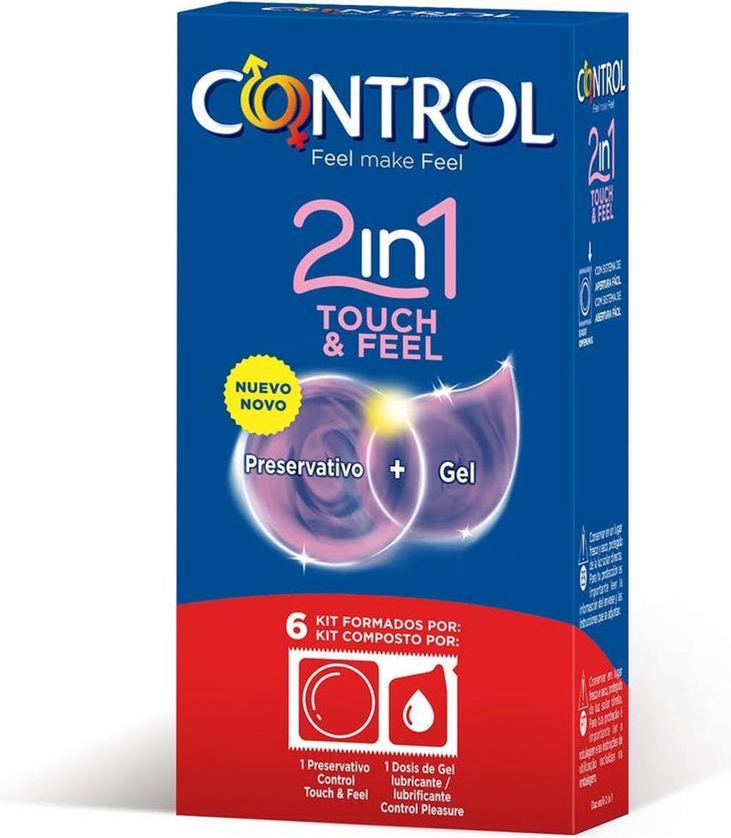 Control 2 in one touch and feel preservative + lubricant 6 units / sex / erotiek toys