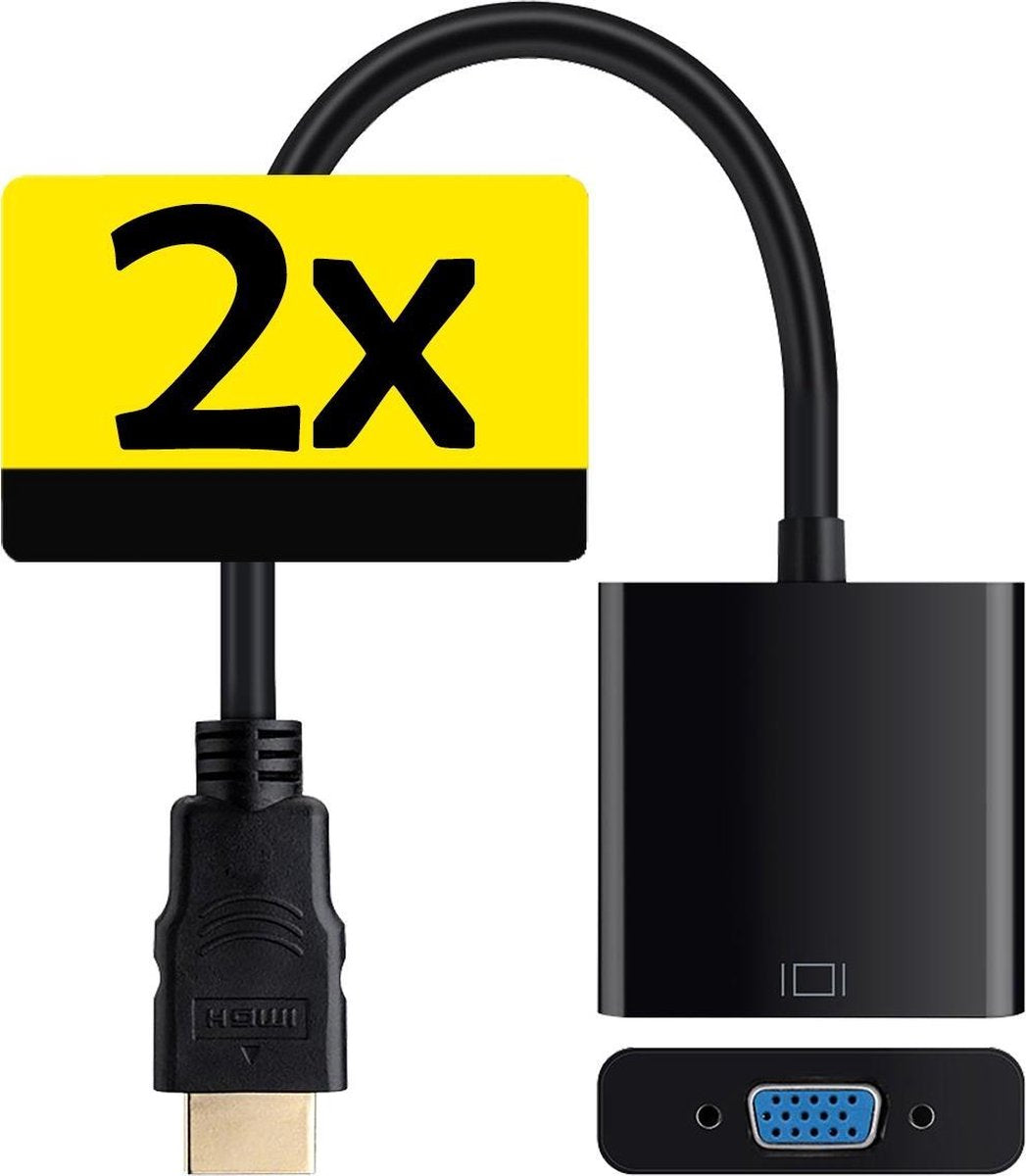 HDMI naar VGA Adapter Kabel Omvormer HDMI VGA Converter 1080p HD - 2x