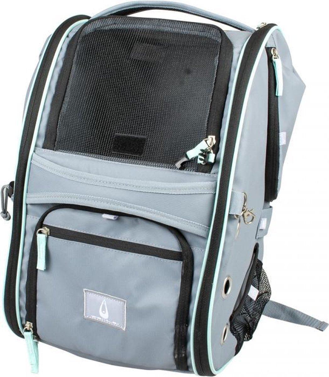 Duvo Trekking rugzak hondenrugzak all-in one solo grijs lichtgroen 45x27x26cm