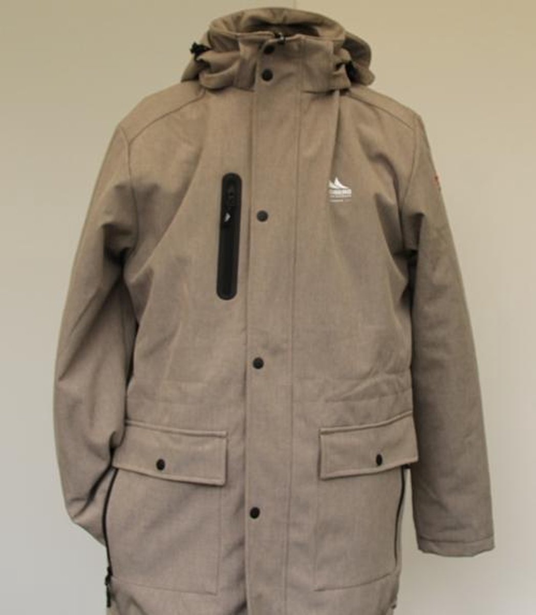 Nordberg heren winterjas Anders softshell taupe - maat M