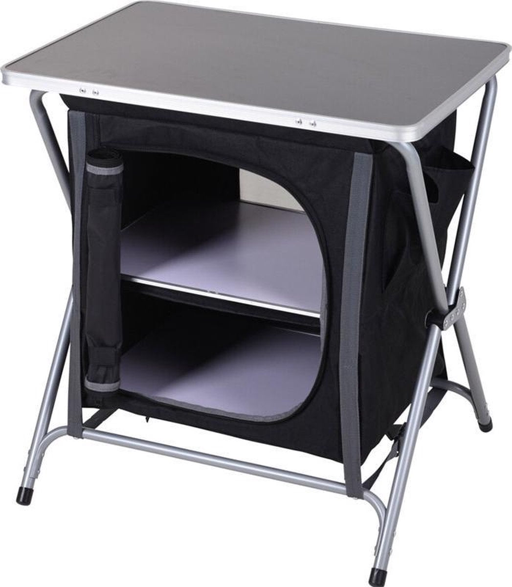 Campingkast Opvouwbaar Met Legplaat En Plank 60 X 45 X 63 Cm
