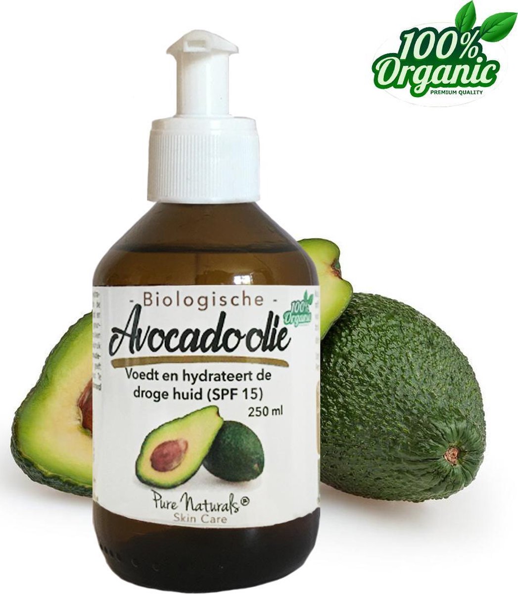 Avocado olie 250 ml - Koudgeperst - Biologisch - Geraffineerd - Koudgeperst - Huid