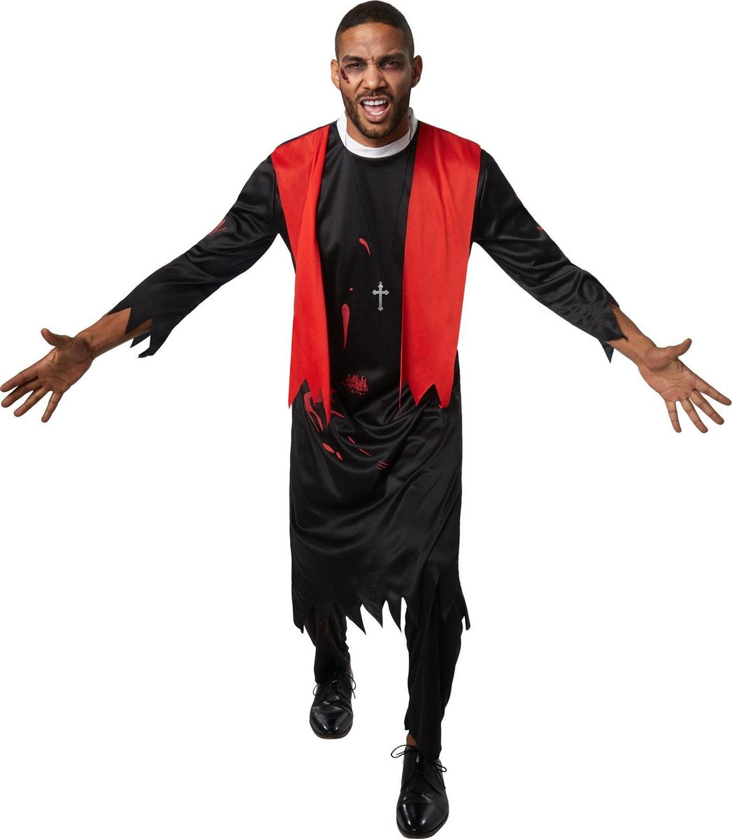 dressforfun - Griezelige pastoor XL  - verkleedkleding kostuum halloween verkleden feestkleding carnavalskleding carnaval feestkledij partykleding - 302278