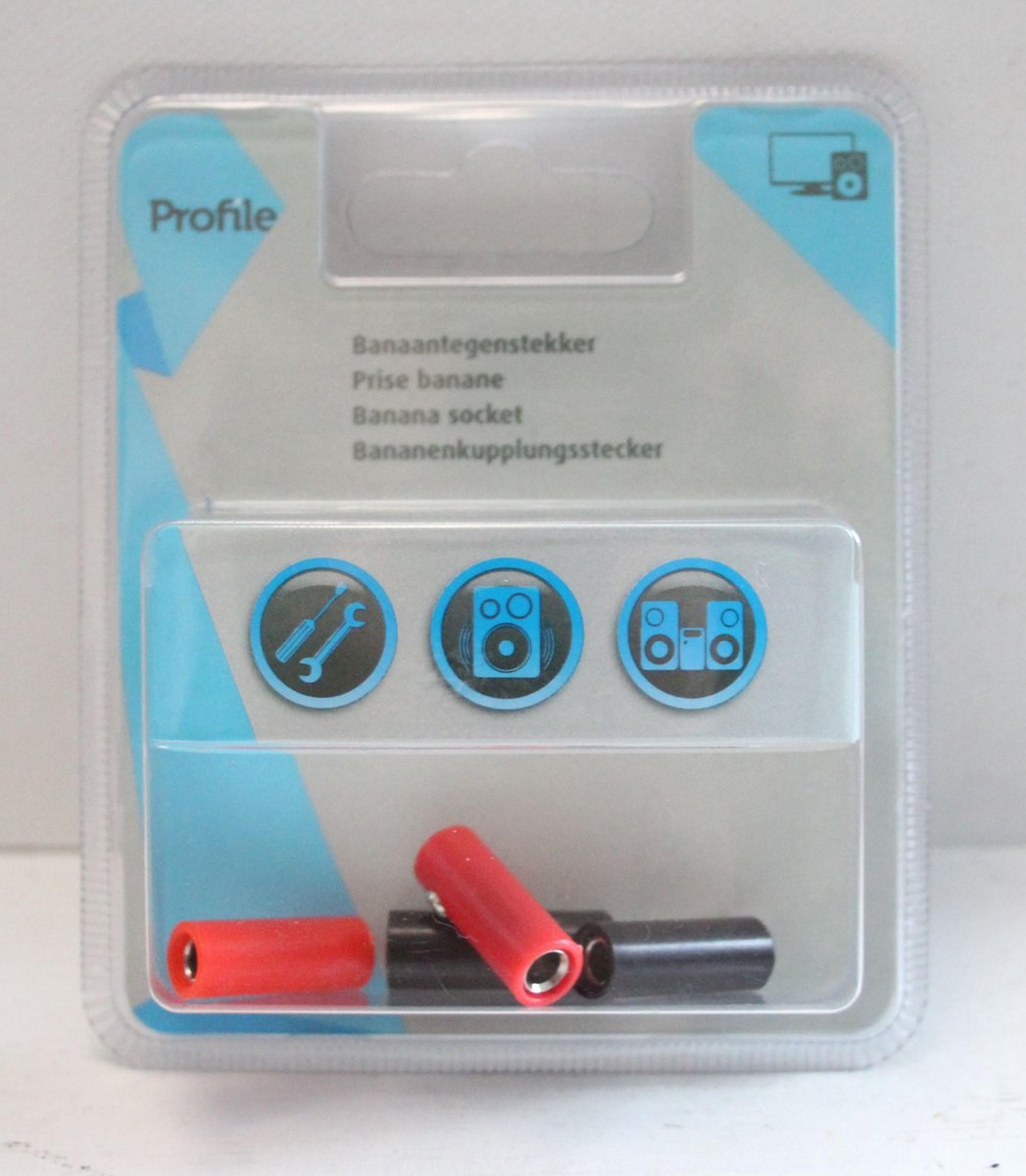 Profile Banaanstekker pluggen  - rood/zwart
