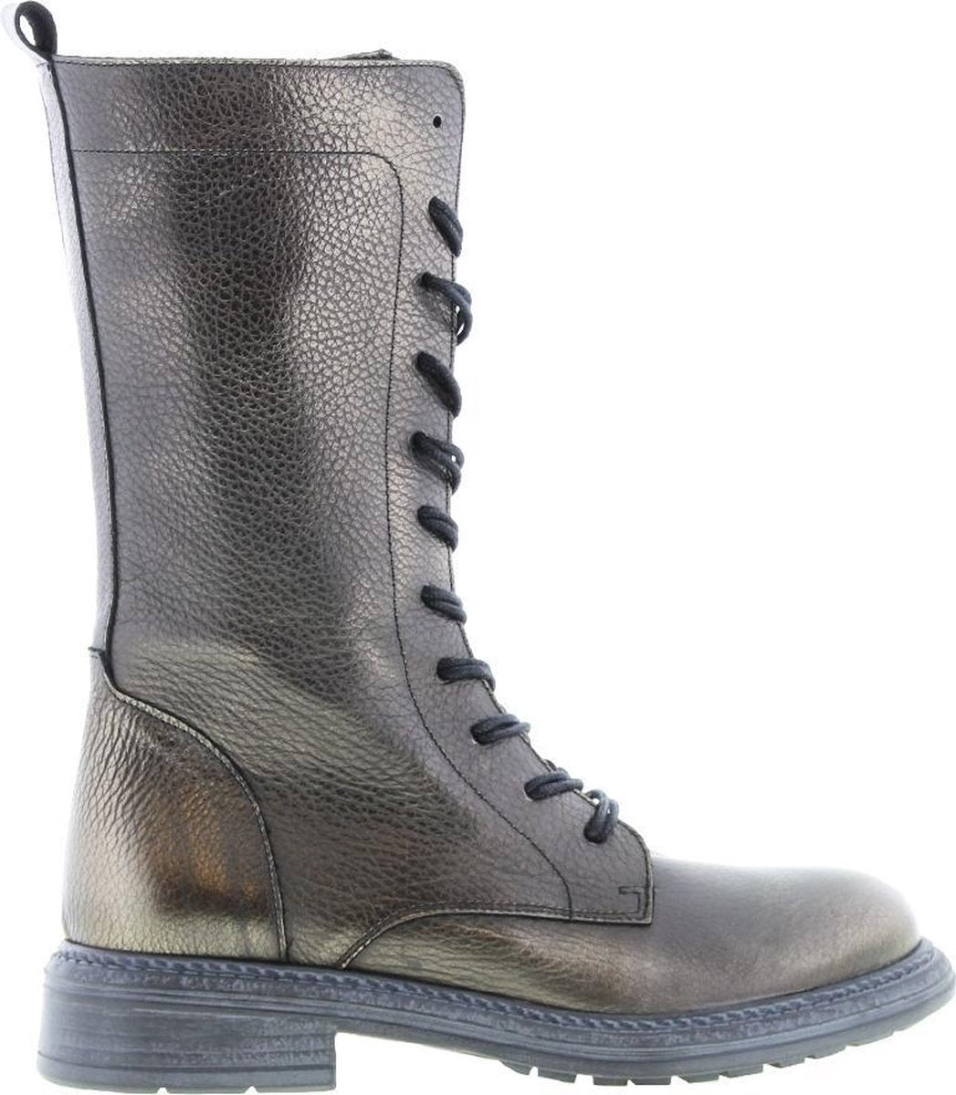 Tango | Cate 19-d old gold leather biker boot/zipper - black sole | Maat: 38