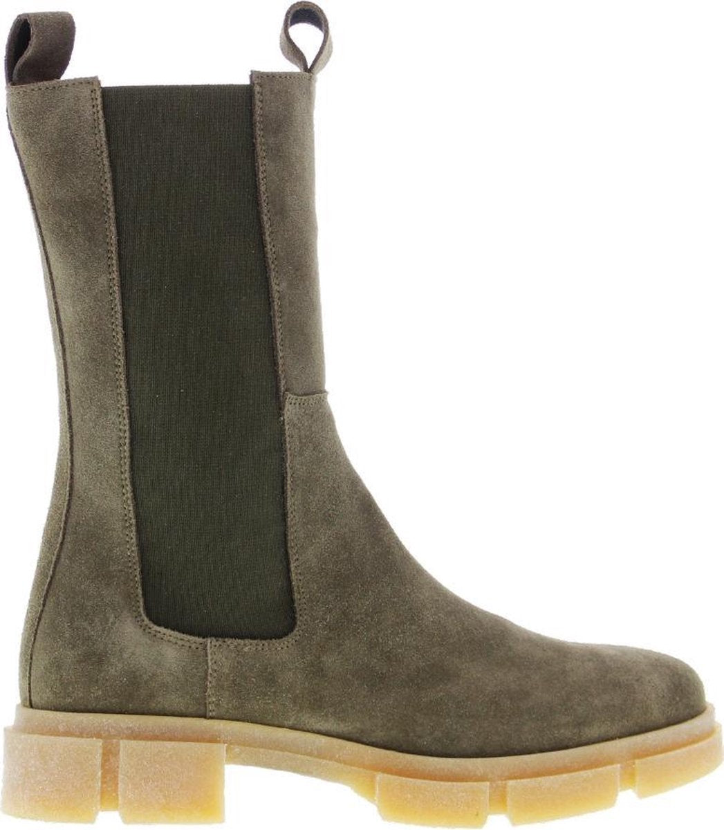 Tango | Romy 1-g  khaki suede chelsea boot detail - gum sole | Maat: 40