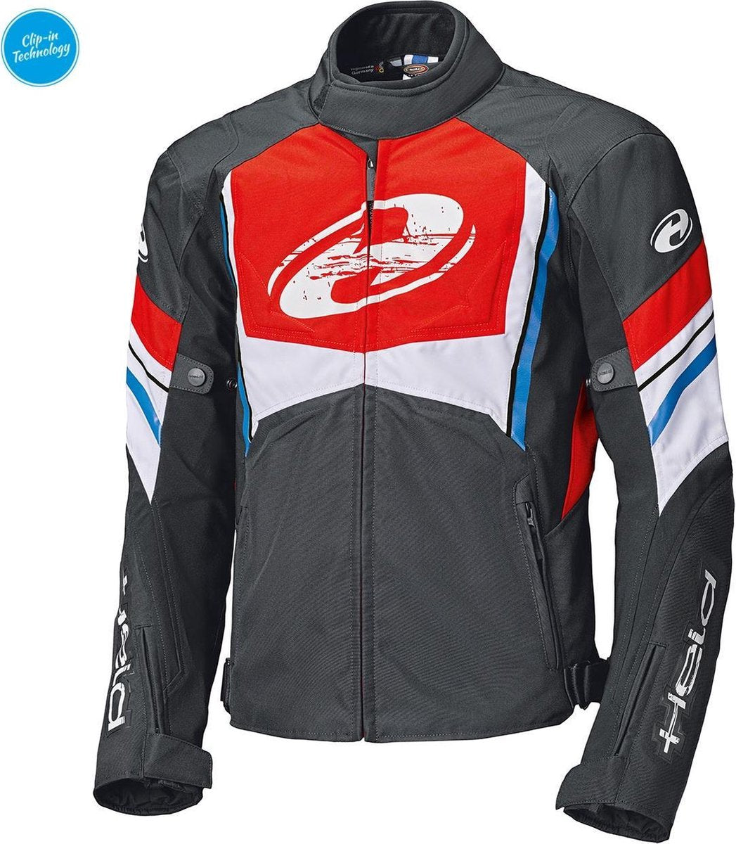 Held Baxley Top Black Red White Blue Textile Motorcycle Jacket  S