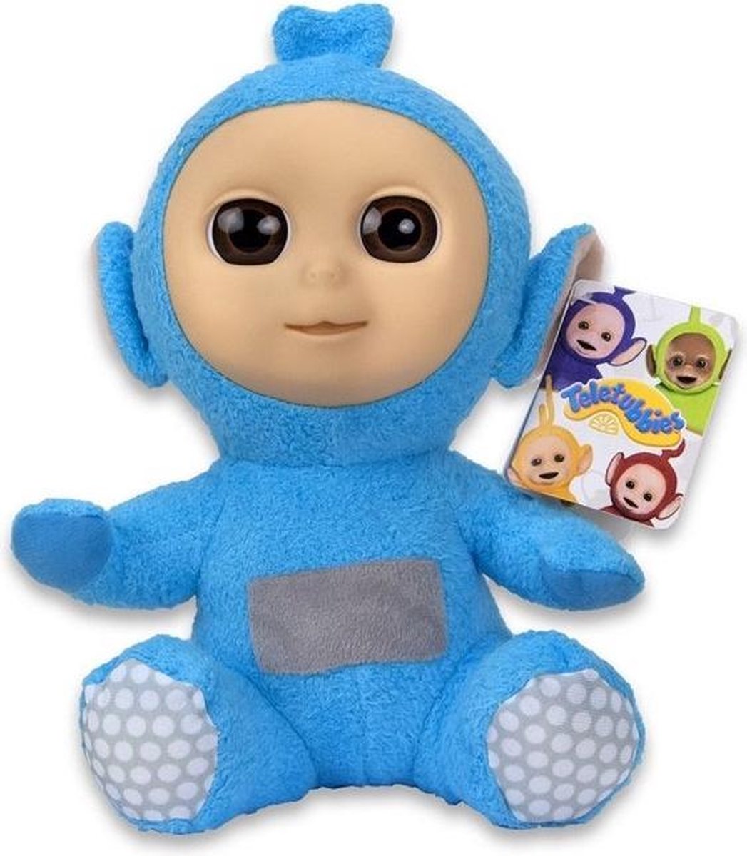 Teletubbies / Tiddlytubbies - Mi-Mi (blauw in zittende houding) - Pluche Knuffel - 24 cm