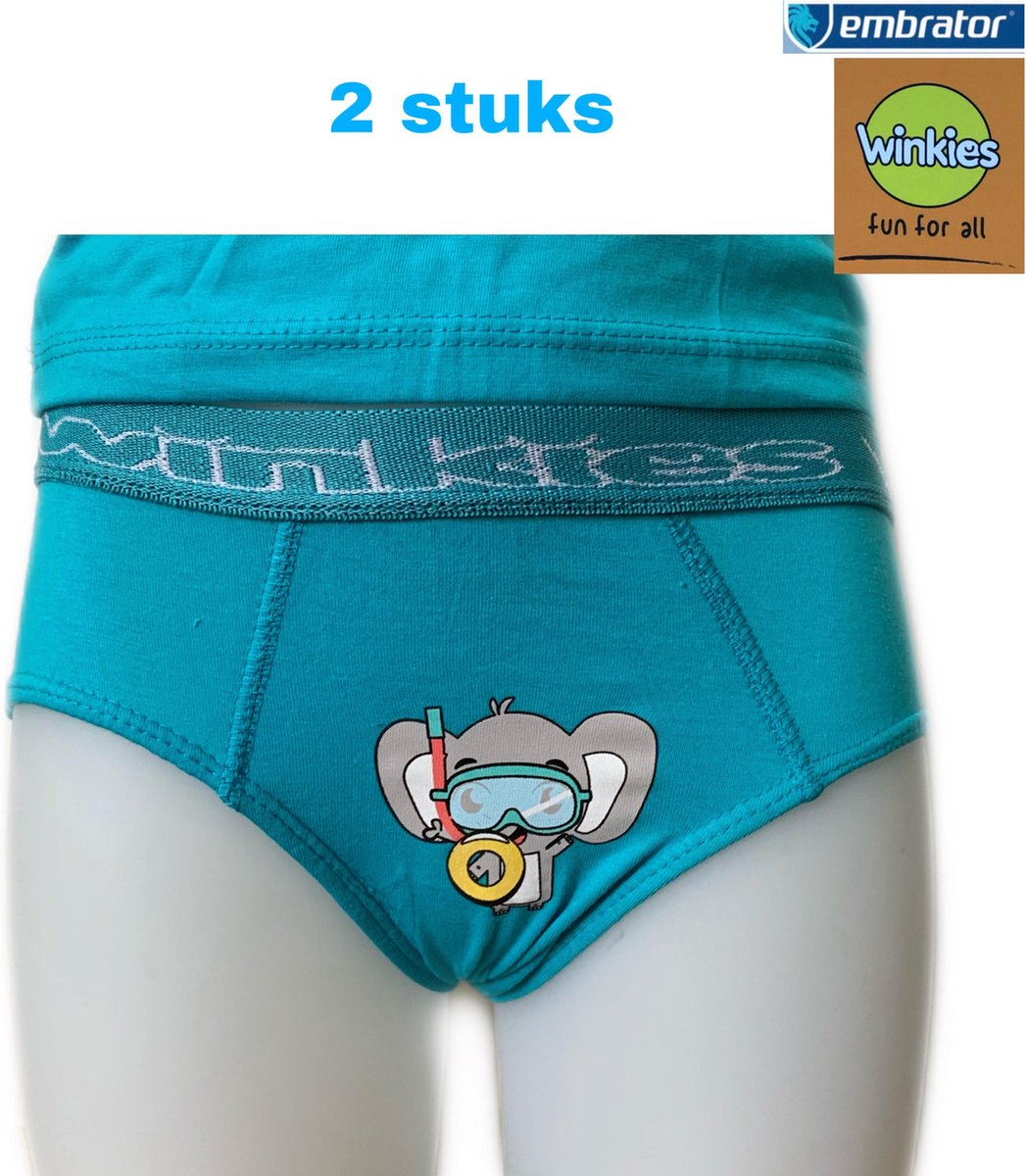 Embrator 2-stuks jongens Slip met opdruk turquoise Duikbril 86/92