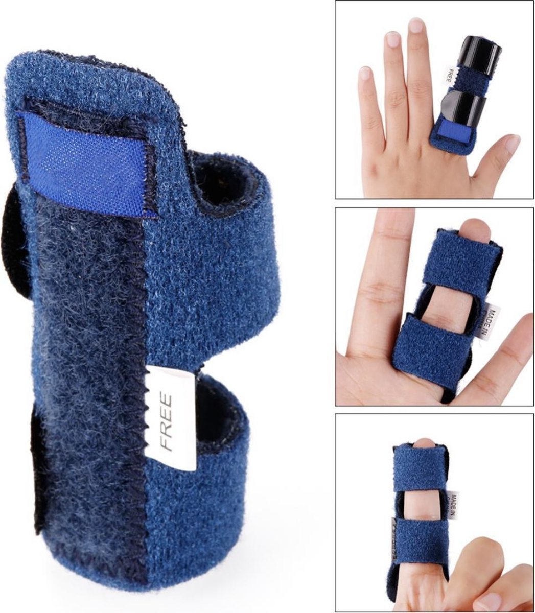 WiseGoods Vingerbrace Verstelbaar - Vingerspalk - Vinger Splint - Spalk voor Gebroken of Gekneusde Vinger - Universele - Blauw