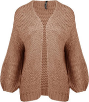 Grof Gebreid Vest Neva Hazelnoot - One Size
