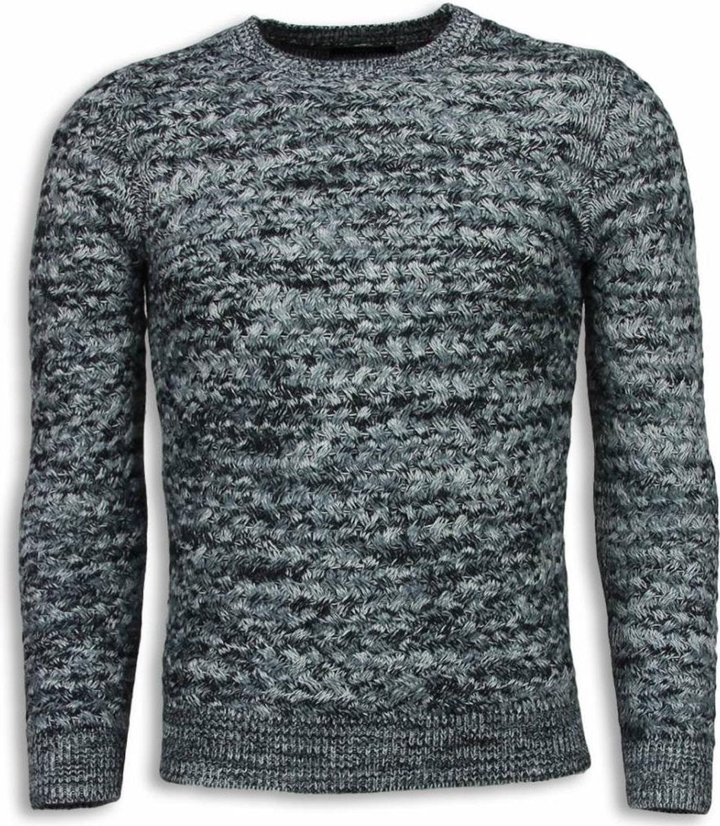 Enos Gebreide Heren Trui - Color Trui Long Sleeve - Grijs - Maten: XL