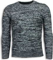 Enos Gebreide Heren Trui - Color Trui Long Sleeve - Grijs - Maten: XL