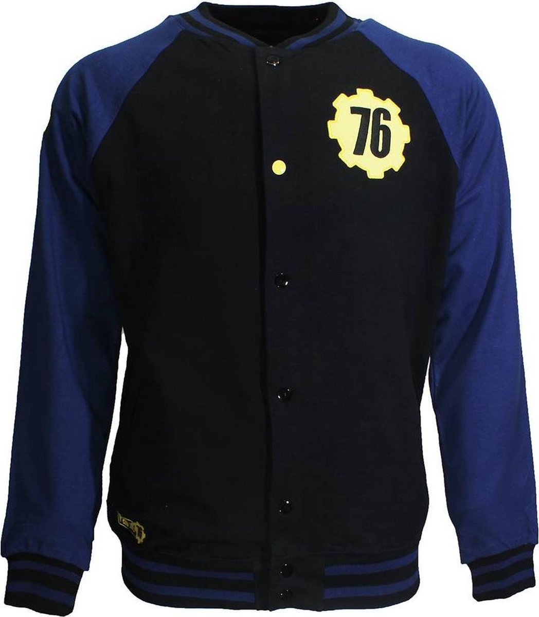 Fallout 76 College Varsity Vest Jas Zwart / Blauw / Geel