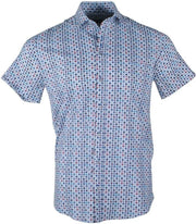 Ferlucci - Heren Korte Mouw Overhemd - Trendy Design - Stretch - Torino - Wit