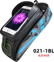 Baymate Hieronder 6.5 "Telefoon Fietstassen Waterdichte 1.7L Bovenbuis Stuurtas Grote Capaciteit Touchscreen Fiets Telefoon Tas Blue