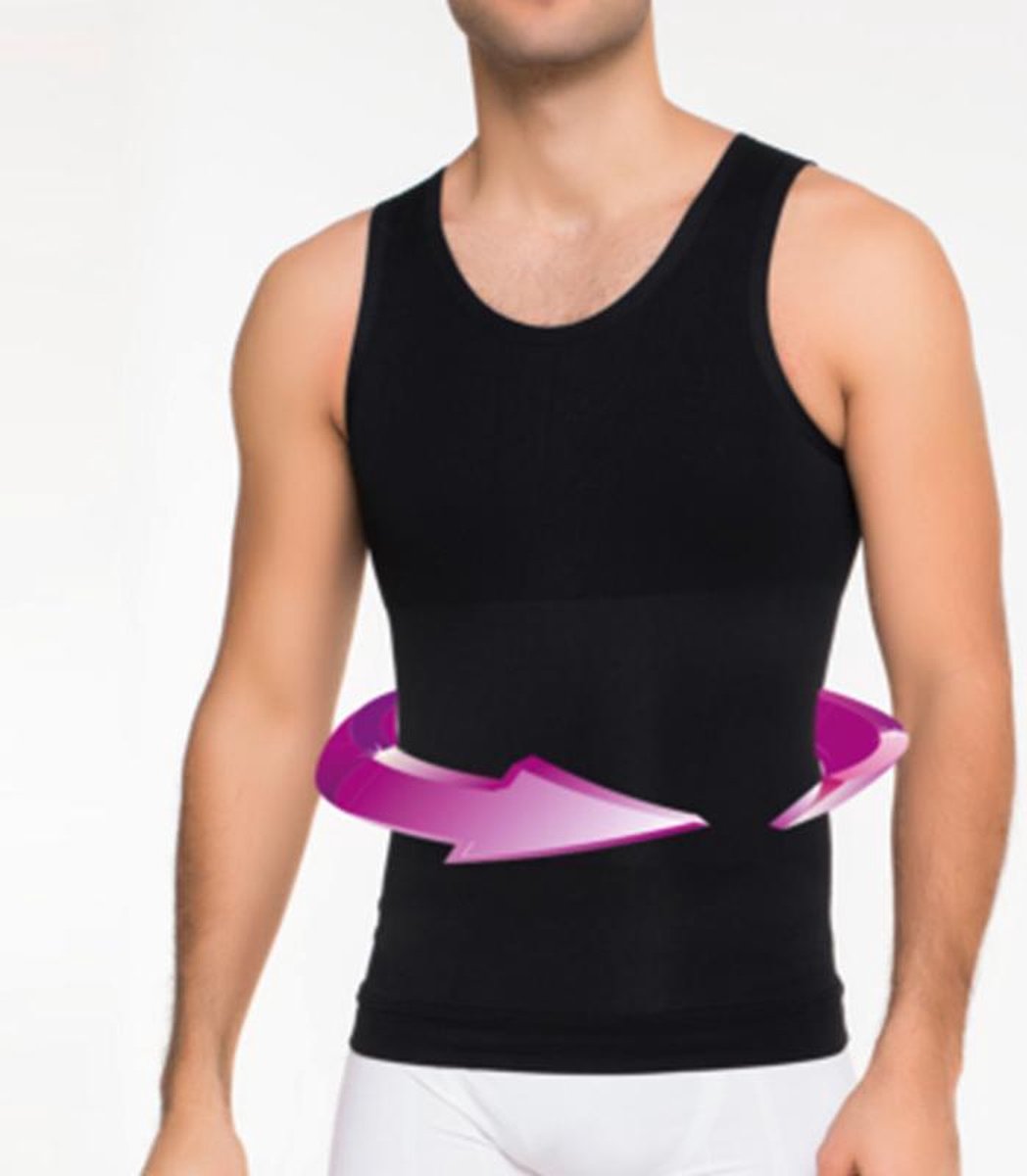 Linorie Corrigerend Shirt Mannen Shapewear Hemd - Zwart - S