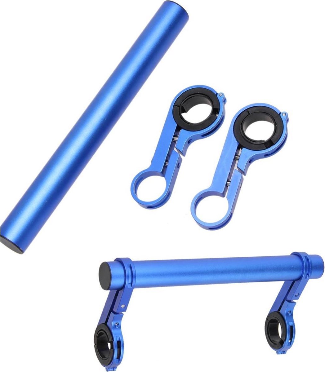 Fietsstuur Accessoires Houder - Blauw - Lichtgewicht Fiets Stuur Beugel - Extra Ruimte voor Kilometerteller / Telefoonhouder / Verlichting