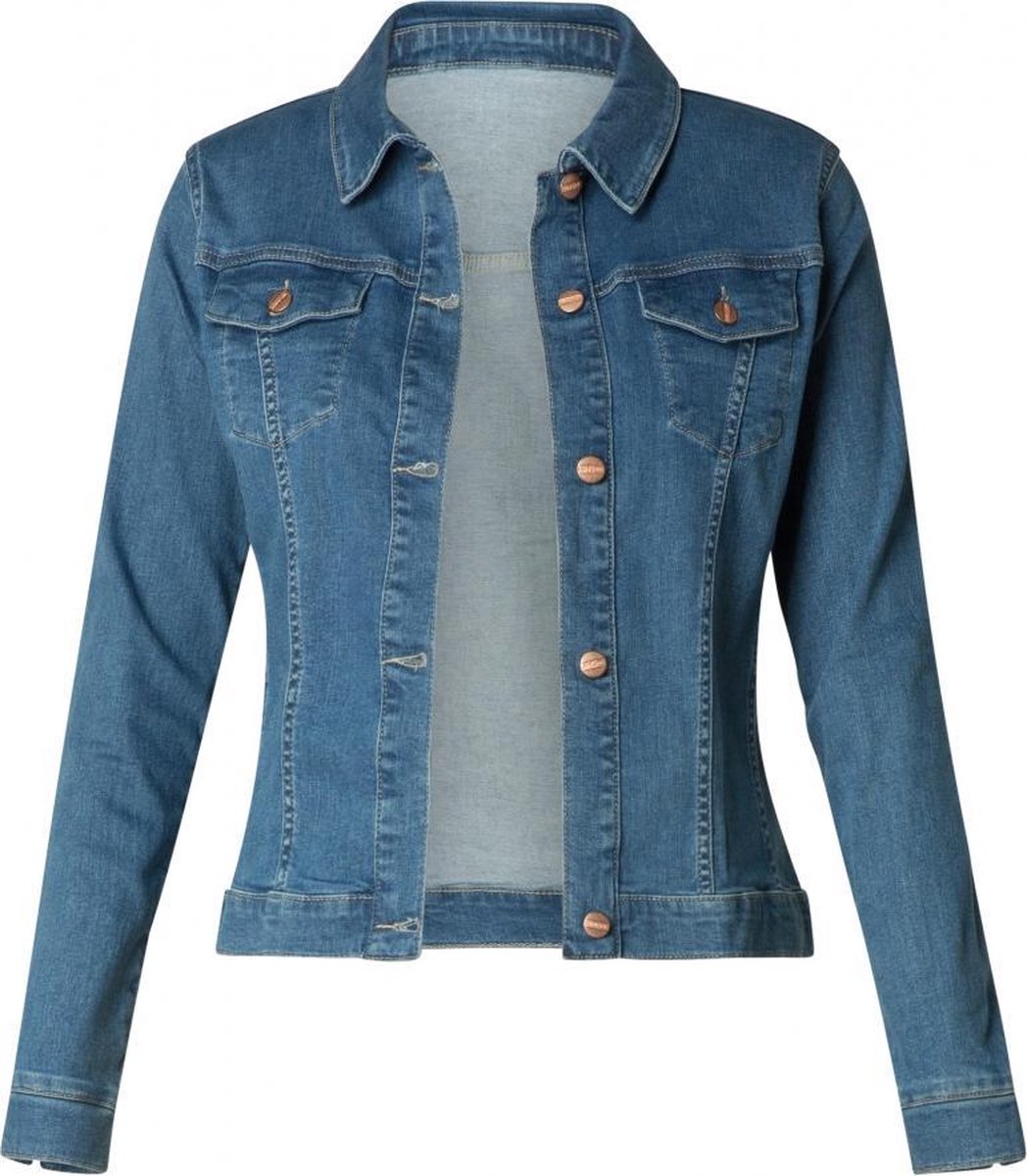 IVY BEAU Ricky Spijkerjasje - Mid Blue Denim - maat 36