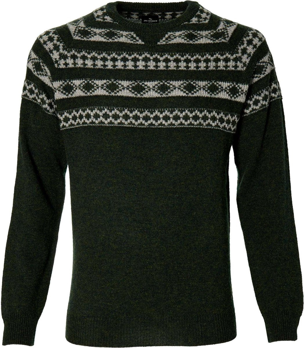 Jac Hensen Pullover - Modern Fit - Groen - 5XL Grote Maten