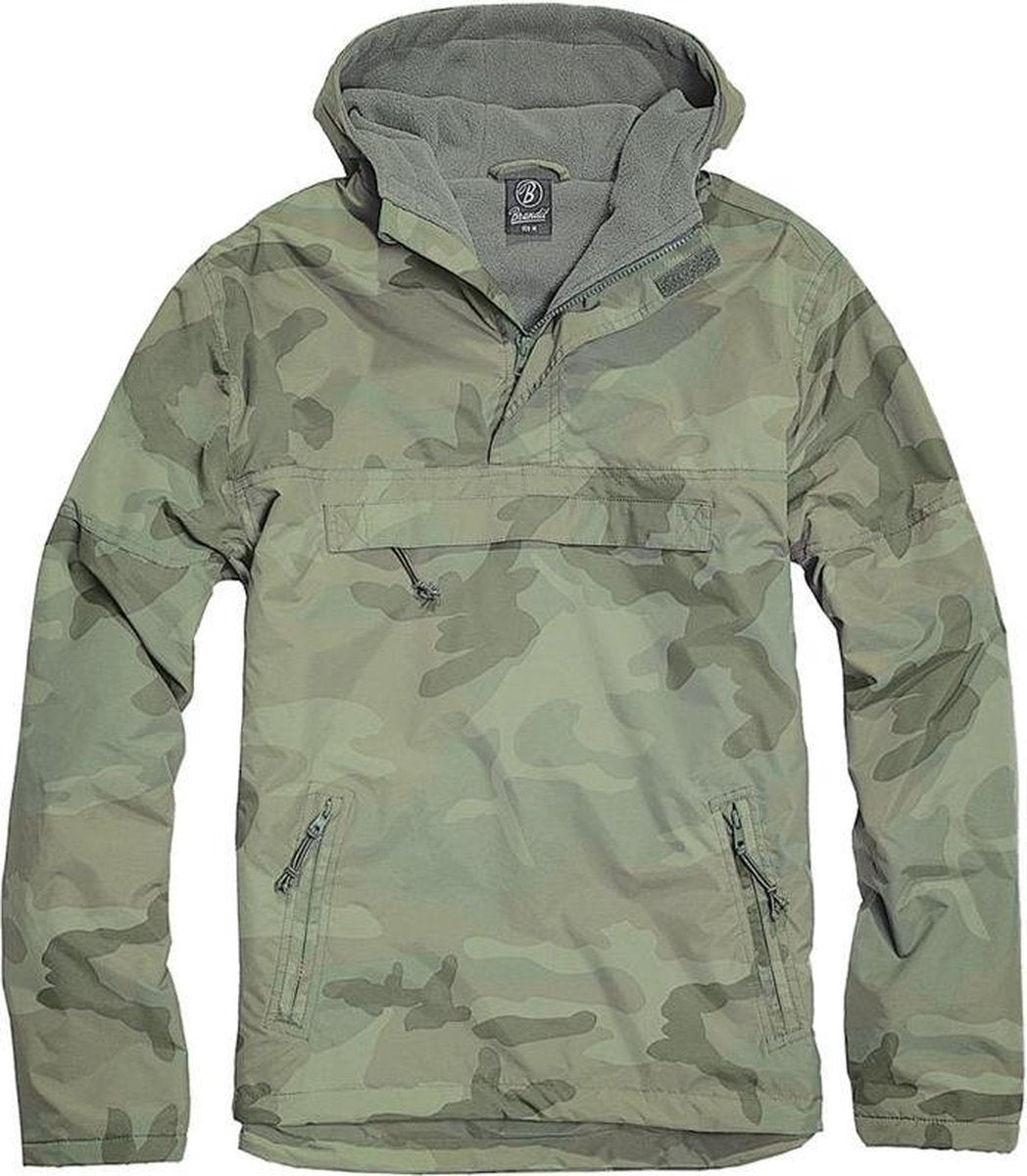 Urban Classics Windbreaker jacket -M- Fleece Groen/Bruin
