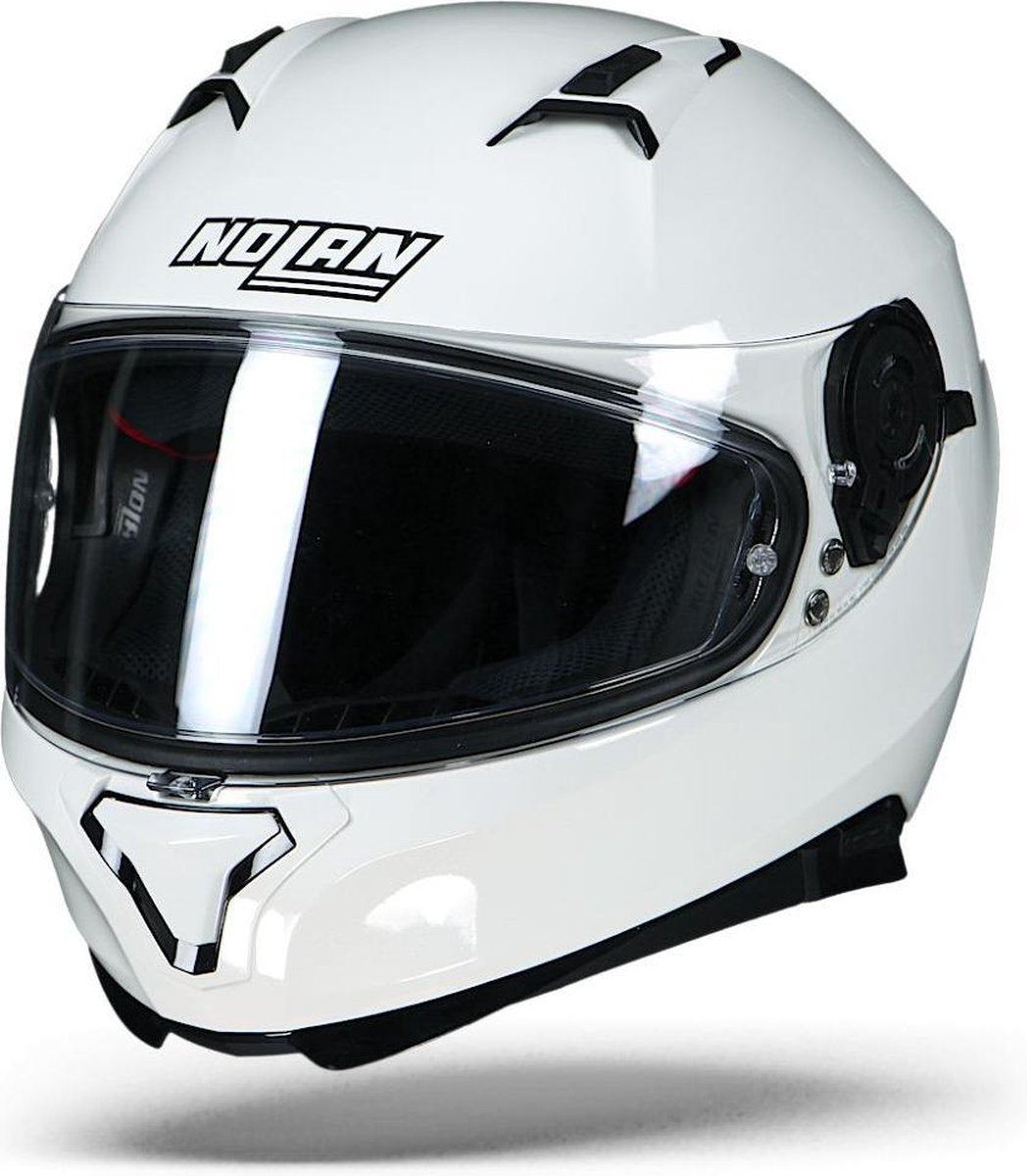 Nolan N87 Classic N-Com Metal Wit Systeemhelm - Motorhelm - Maat XXL