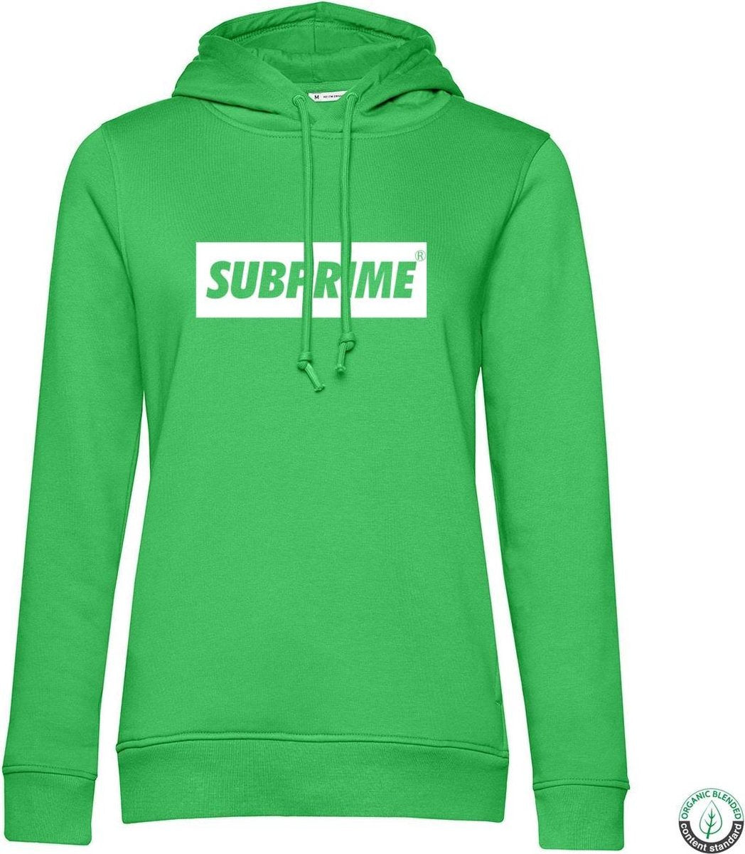 Subprime - Dames Hoodies Hoodie Block Appel Groen - Groen - Maat XL