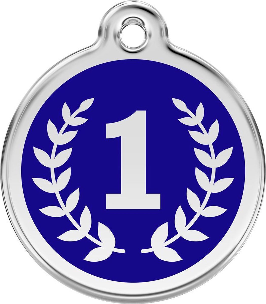 Winner Navy roestvrijstalen hondenpenning medium/gemiddeld dia. 3 cm RedDingo