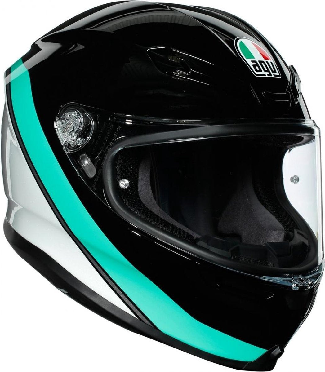 Agv K6 Max Vision Minimal Black Pearl White Aqua  Integraalhelm - Motorhelm - Maat XL