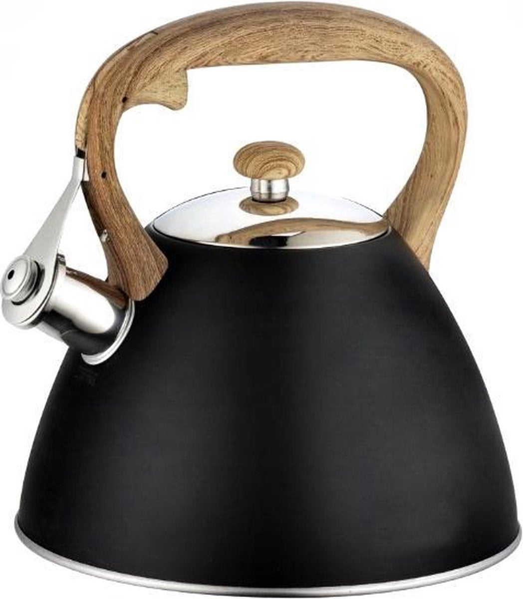 Edënbërg Black Line - Luxe RVS Fluitketel - 3.0 liter - Zwart