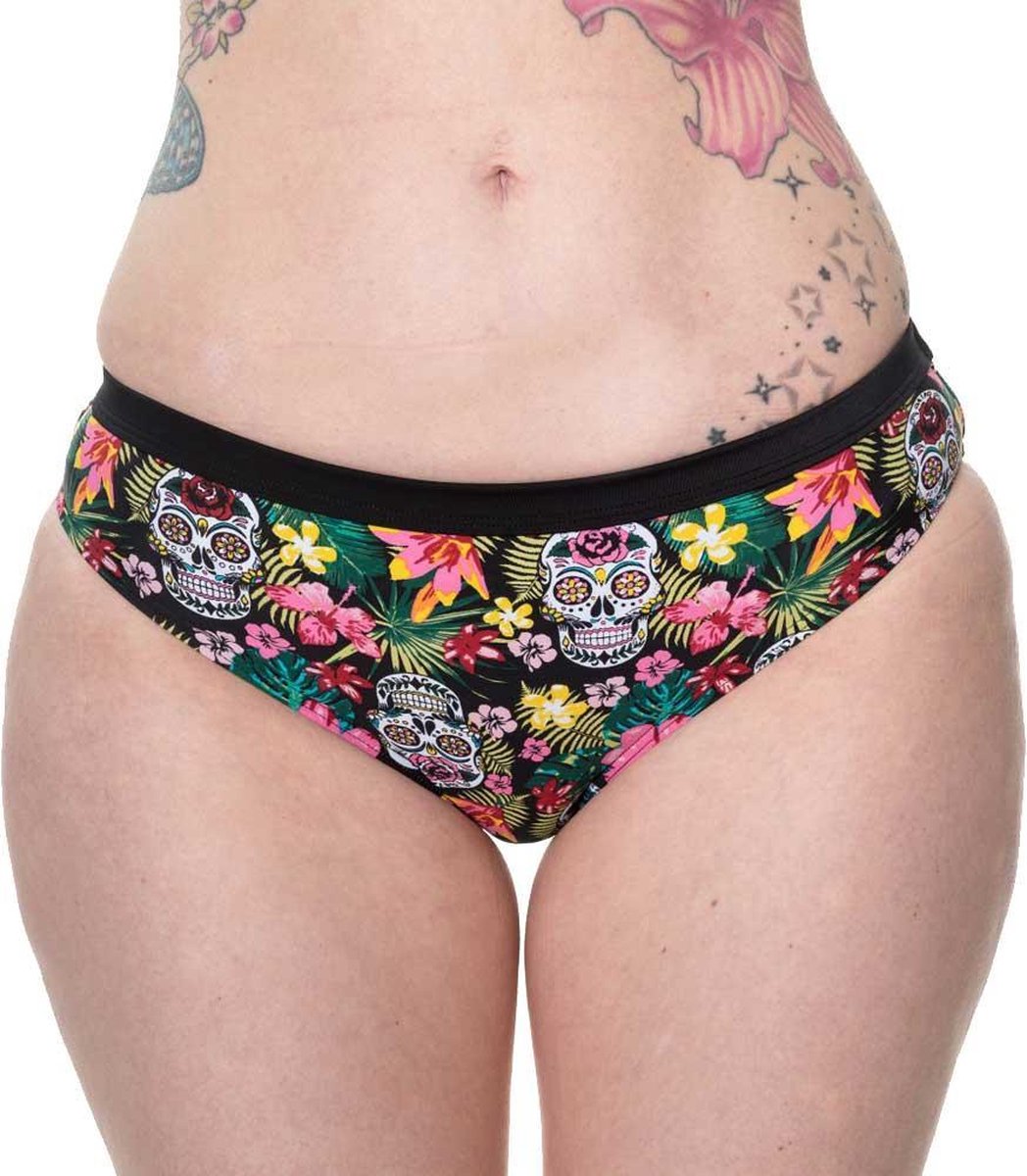 Banned Bikinibroekje -S- Rare hearts Skull Multicolours