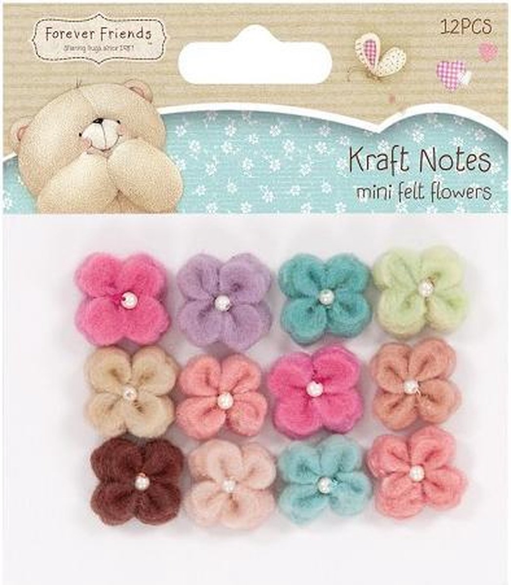 Mini Felt Flowers (12pcs) - Kraft Notes