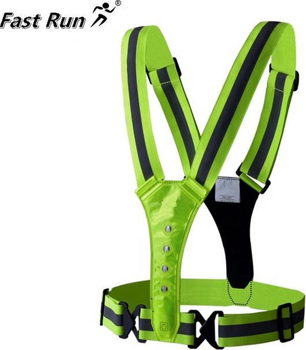 FastRun Hardloophesje met Verlichting Geel || LED verlichting || Hardloopvest || Hardloop verlichting || Hardloopshirt