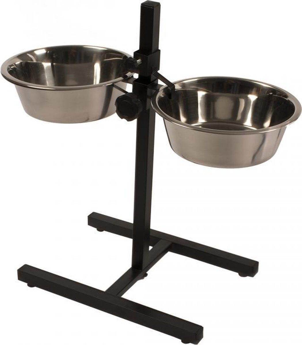 Duvo+ Twin feeder h-stander + kommen L - 52CM - 2xØ21cm - 2x1890ml