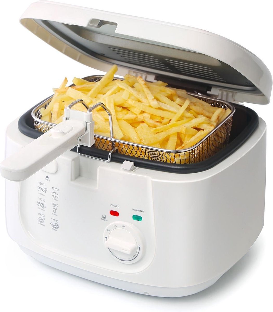 Aigostar Indra 30HEX - Frituurpan 2.5 Liter - Wit