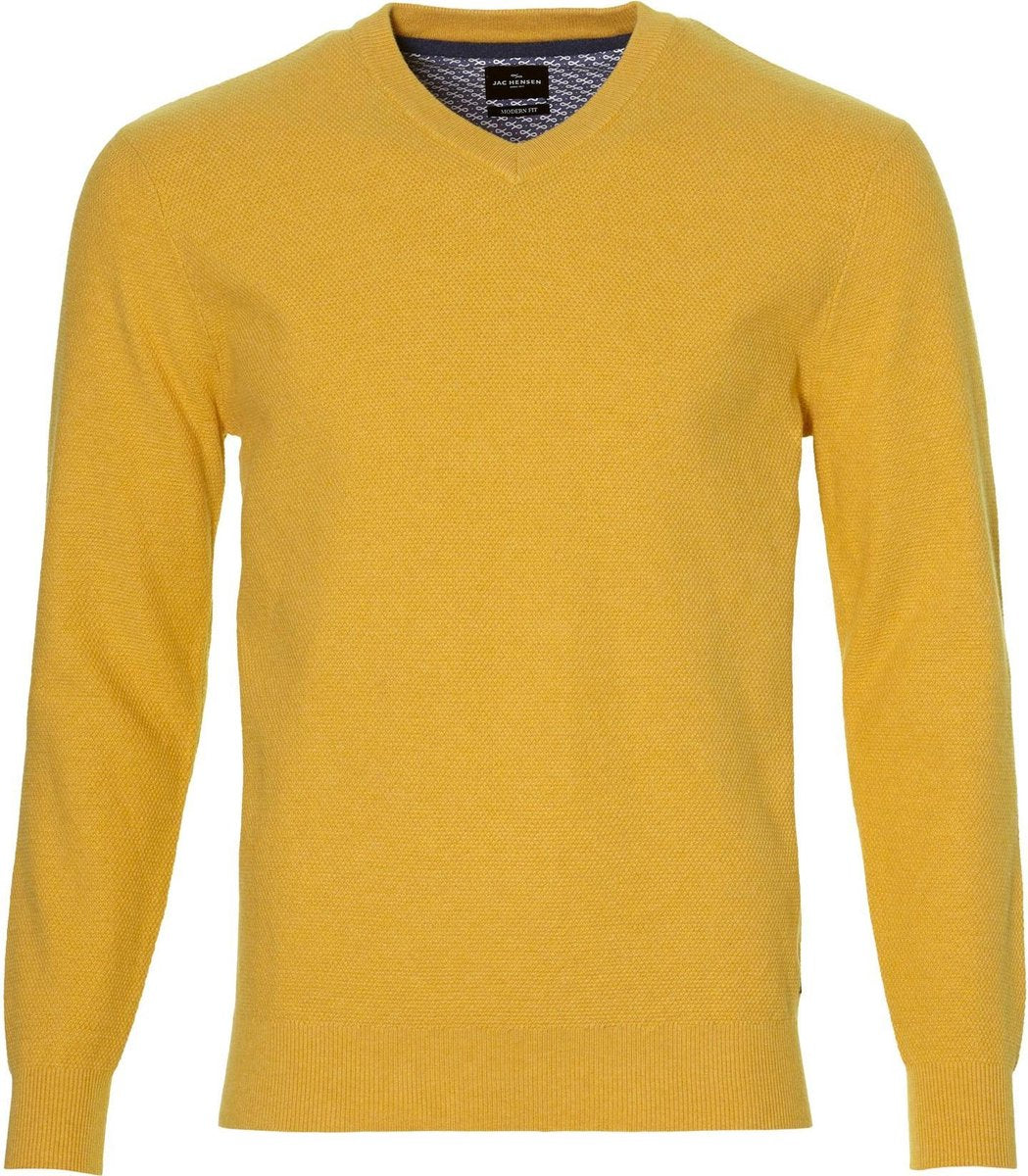 Jac Hensen Pullover - Modern Fit - Geel - 4XL Grote Maten