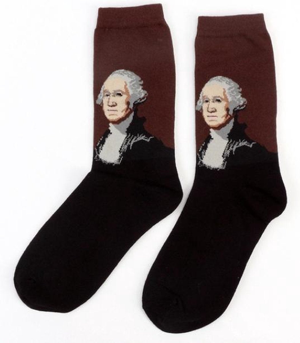 Fun sokken met oud president George Washington (30142)