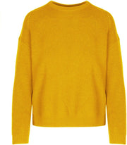 Ribbed crew neck sweater mustard