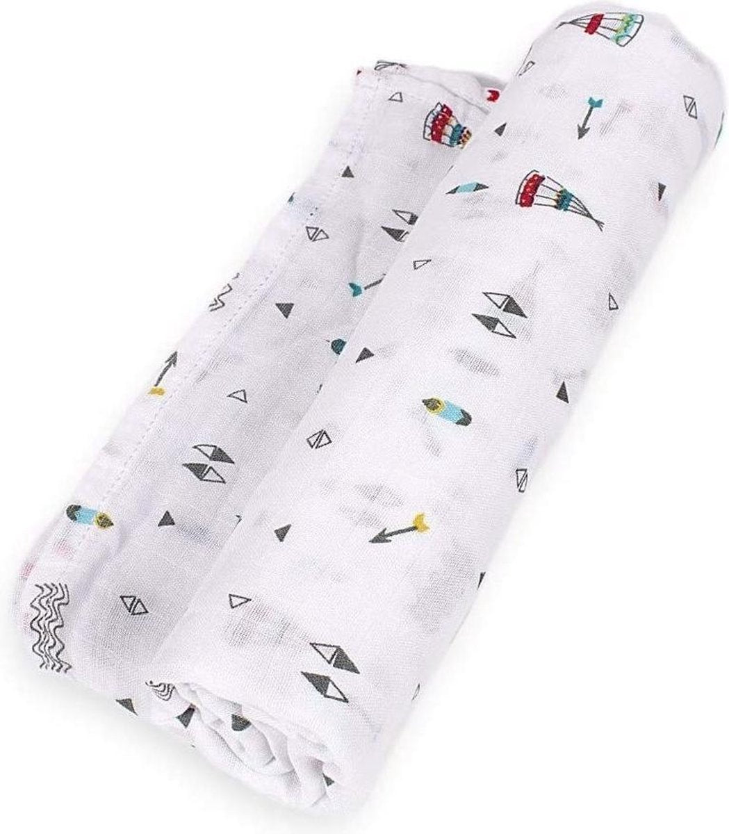 Interbaby Wikkeldeken Tipi Junior 120 X 120 Cm Katoen Wit