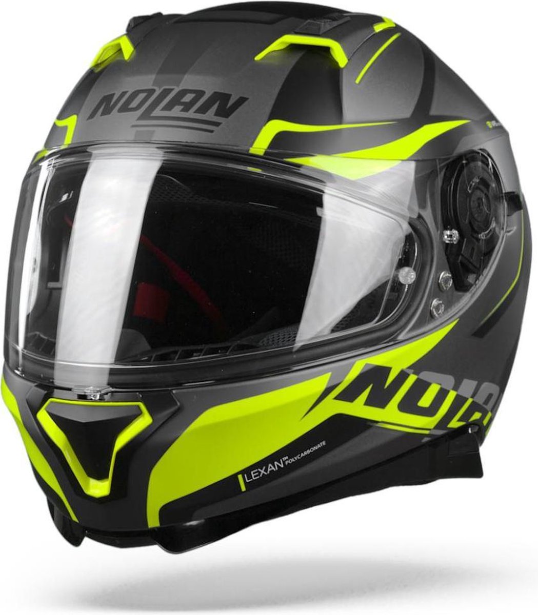 Nolan N87 Miles 88 Flat Lava Grey Yellow Integraalhelm - Motorhelm - Maat XL
