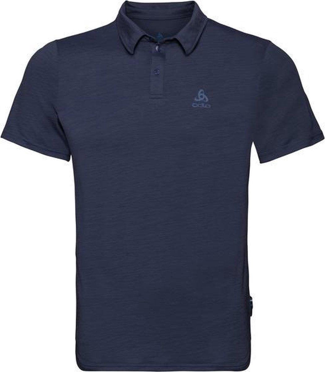 Odlo - Polo s/s Ceramiwool - heren - diving navy - L