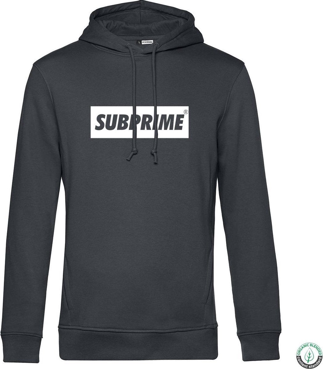 Subprime - Heren Hoodies Hoodie Block Antraciet - Grijs - Maat S