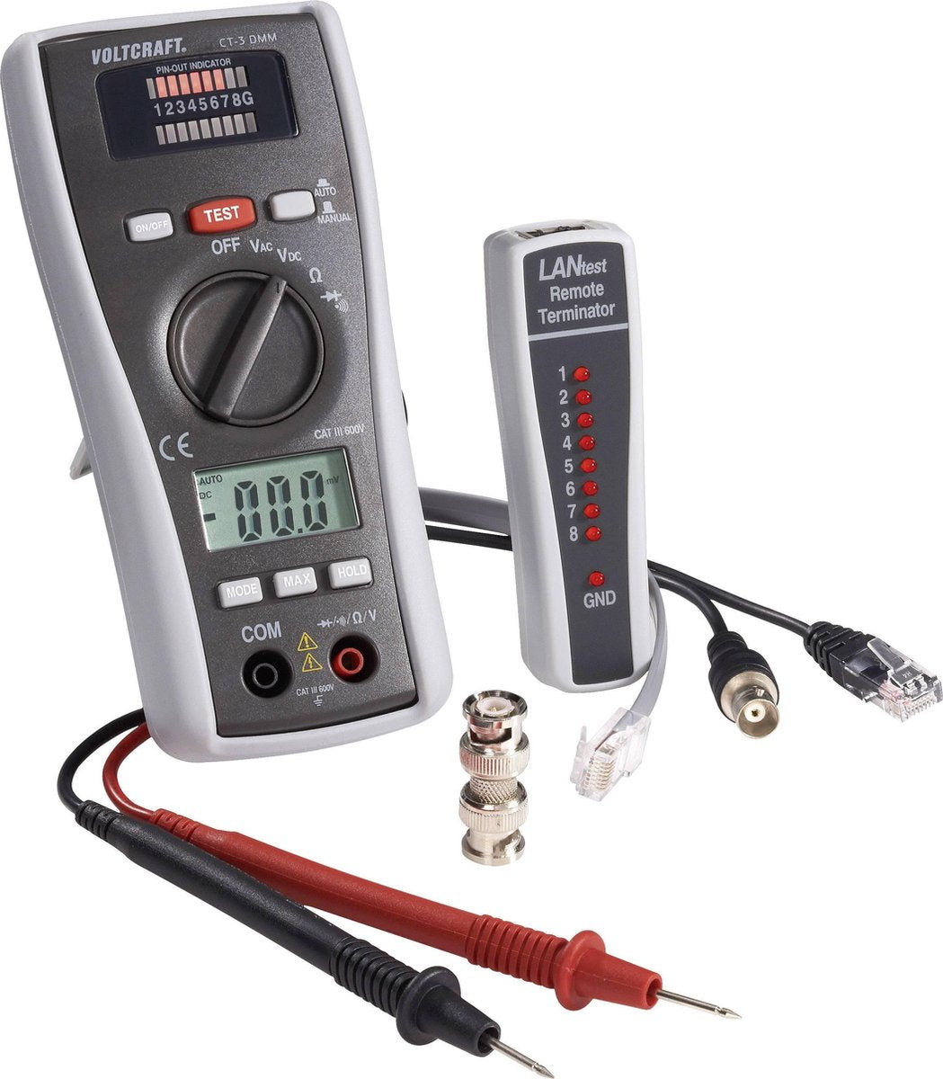 VOLTCRAFT CT-3 DMM Kabeltester Geschikt voor BNC