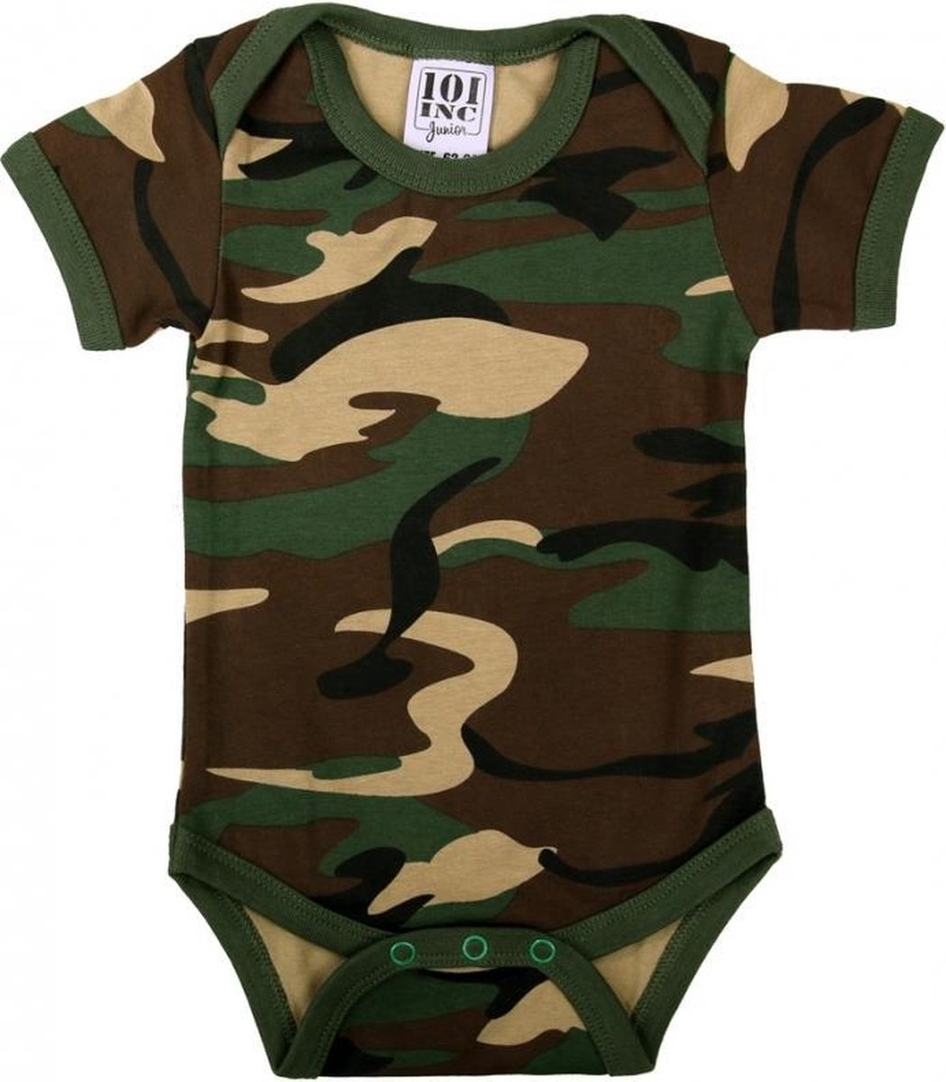 Baby rompertje camouflage 86-92 (12-24 mnd) met mouwtjes