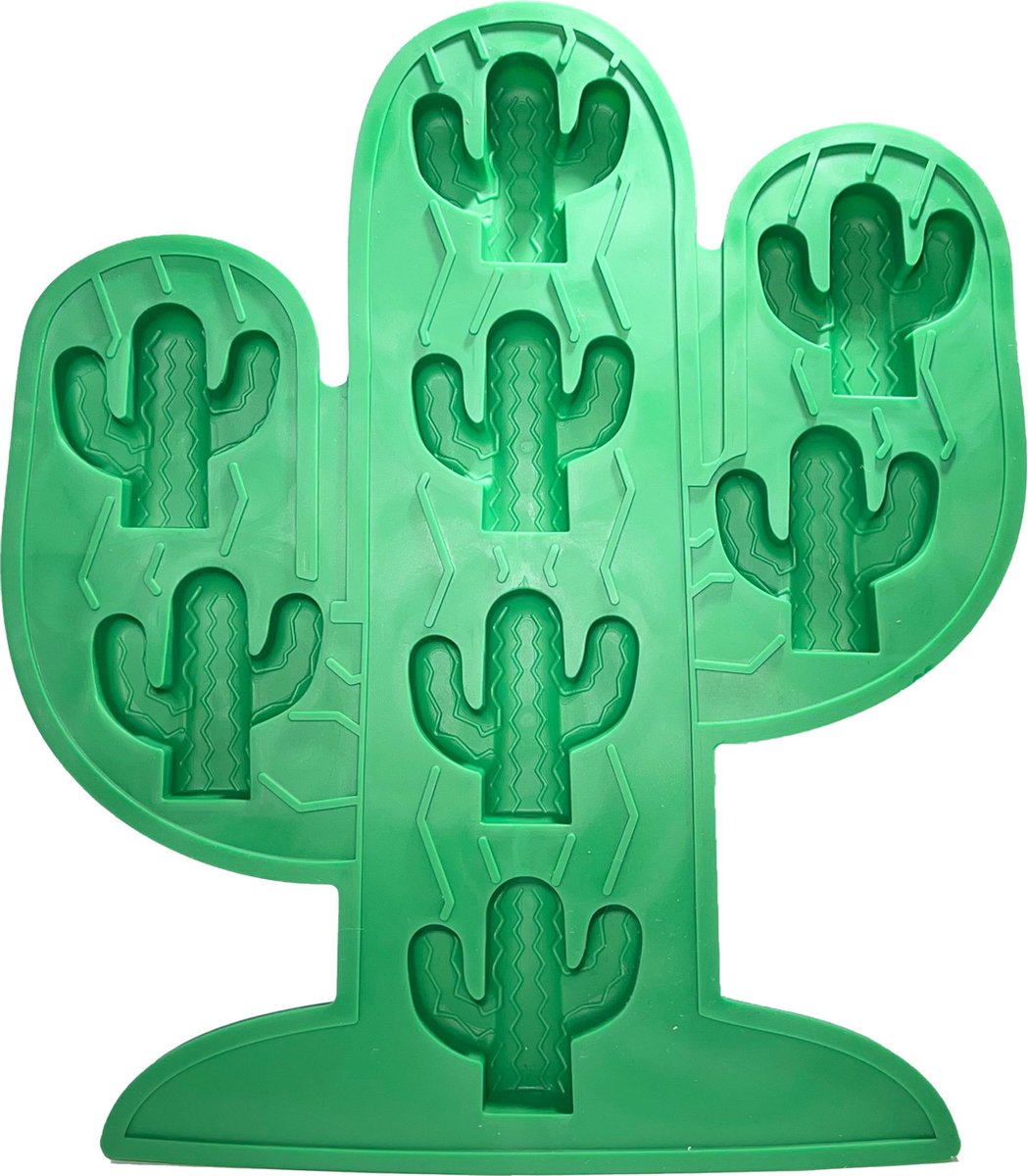 Ultrasativa Siliconen IJsblokjesvorm - Cactus - Cactus Vorm - Ijsblok - Ijsblokjes vorm - BPA Vrij - 100% Silicone - Groen - 8 Ijsblokjes - Design Ijsblokjes - Cactus Mal -