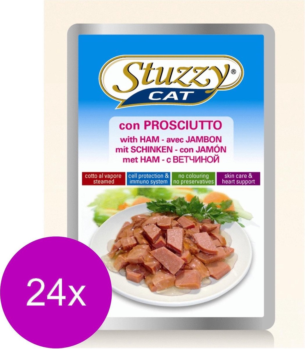 Stuzzy Pouch Adult Ham - Kattenvoer - 24 x 100 g