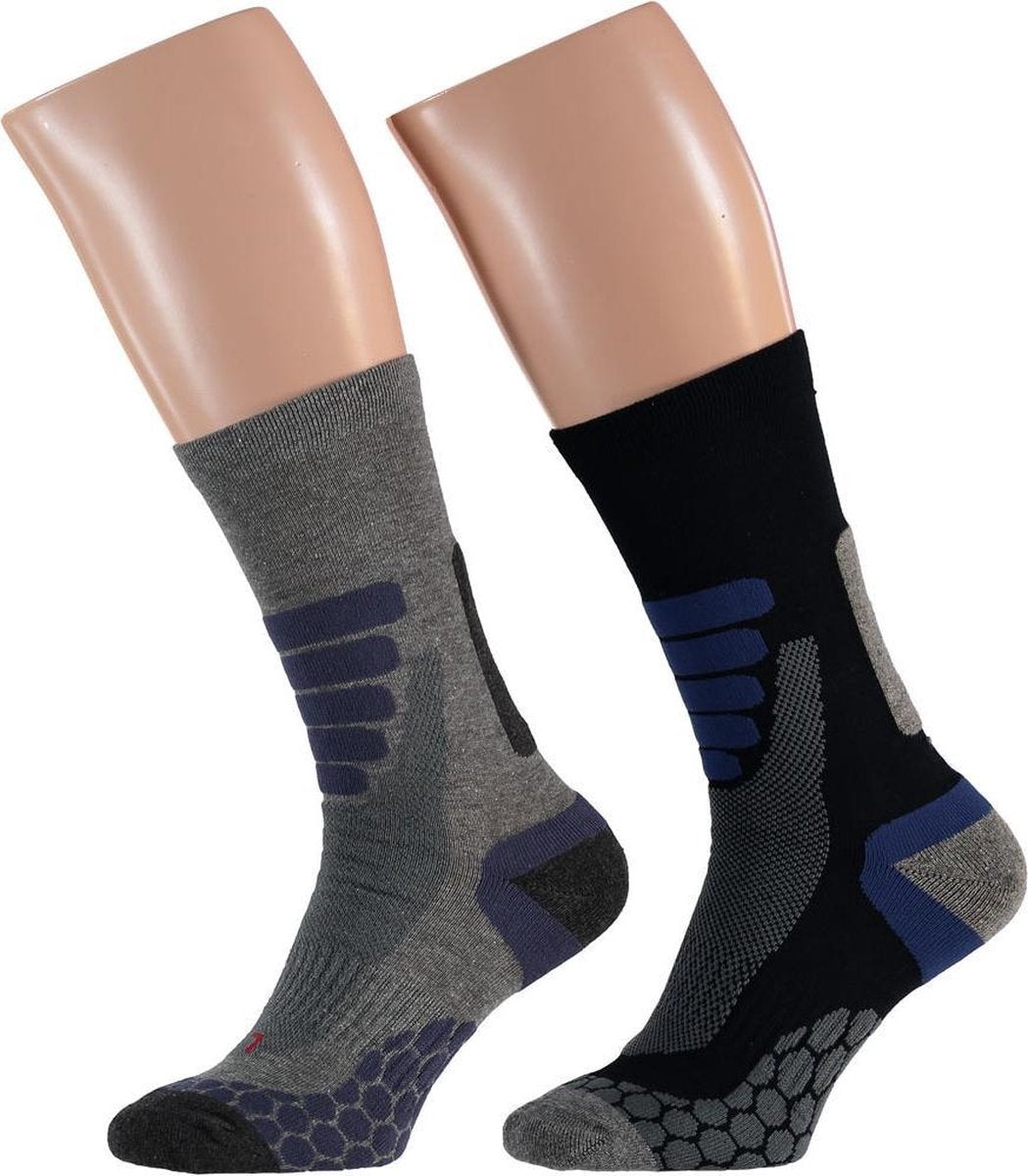 Xtreme Wandelsokken Katoen/polyamide Blauw 2-pak Mt 43/46
