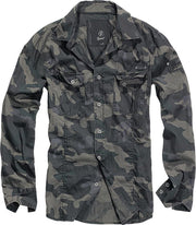 Heren Blouse Shirt Worker Slim Shirt dark camo