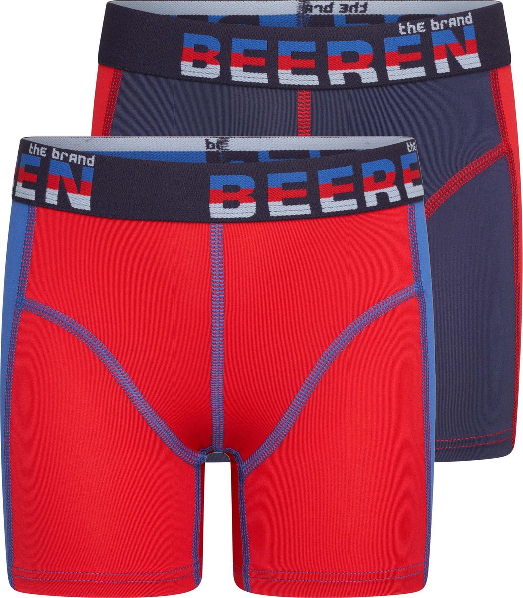 Beeren 2-Pck Mix&Match J. Boxer Mix Blauw/Rood 146/152