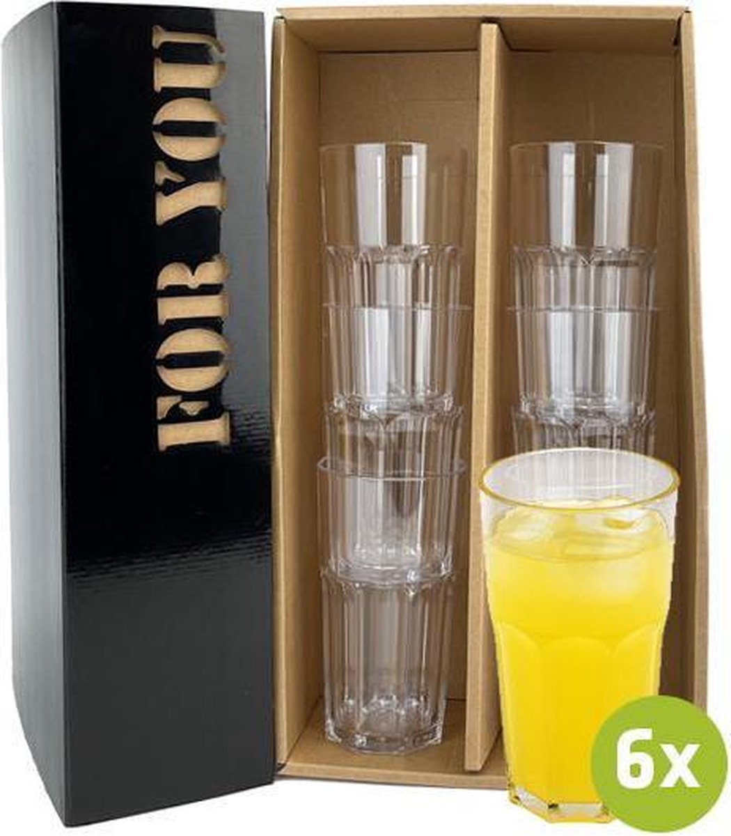 6x Multiglass Granada 33cl cadeauset | Onbreekbare kunststof / plastic drinkglazen
